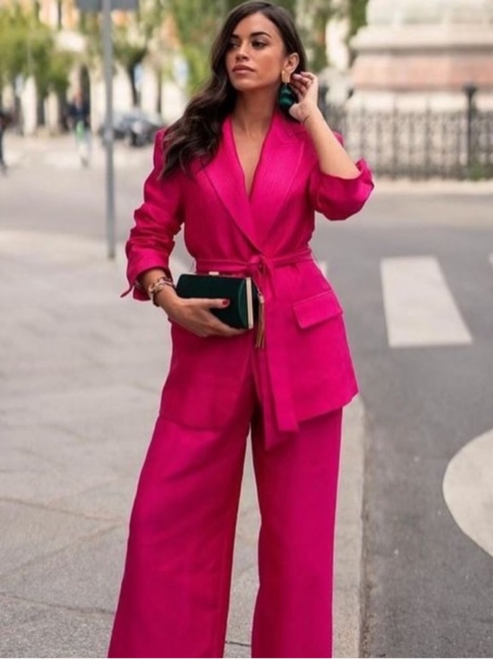 Zara Tuxedo Blazer Pink Pantsuit XS/S
